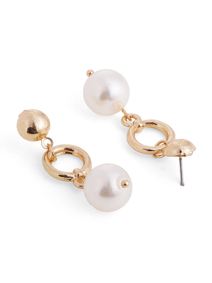Priyaasi Gold Plated Brass-solid Drop Earrings