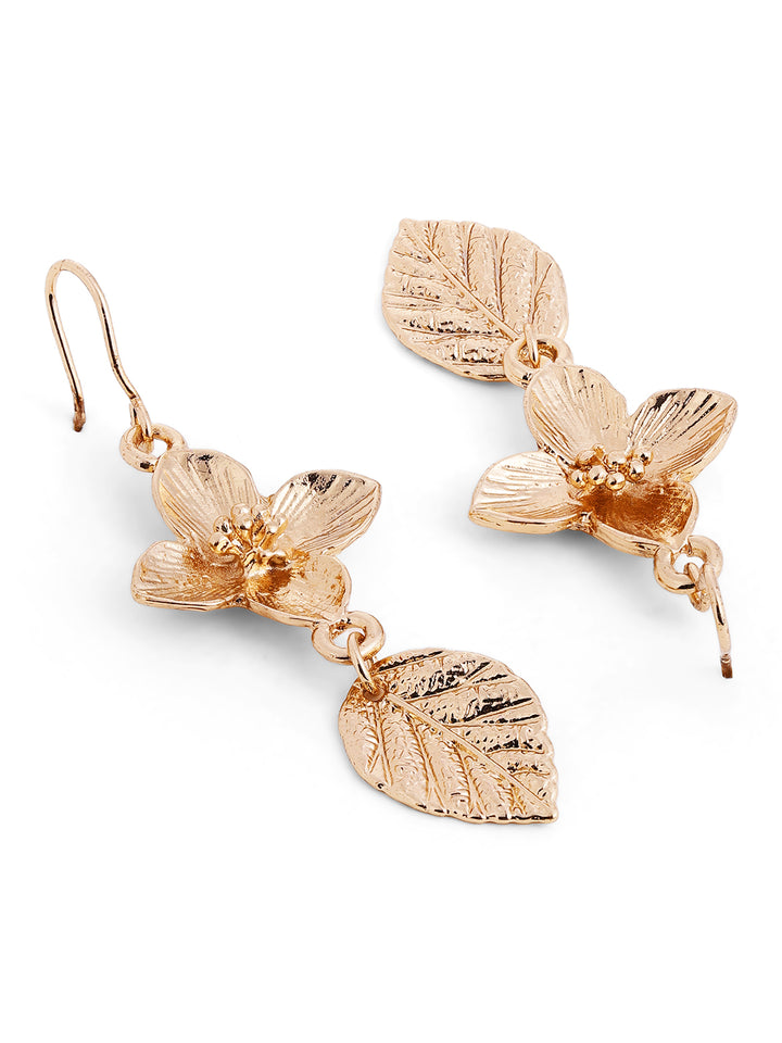 Priyaasi Gold Plated Brass-solid Drop Earrings