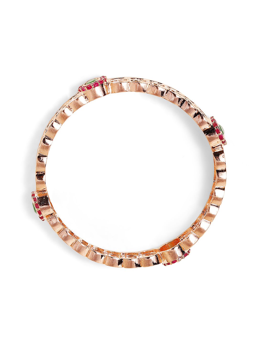 Priyaasi Gold Plated Multi-Color Emarld Bangles