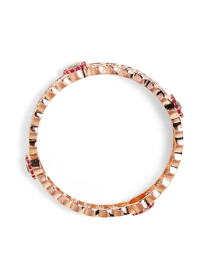 Priyaasi Gold Plated Multi-Color Emarld Bangles