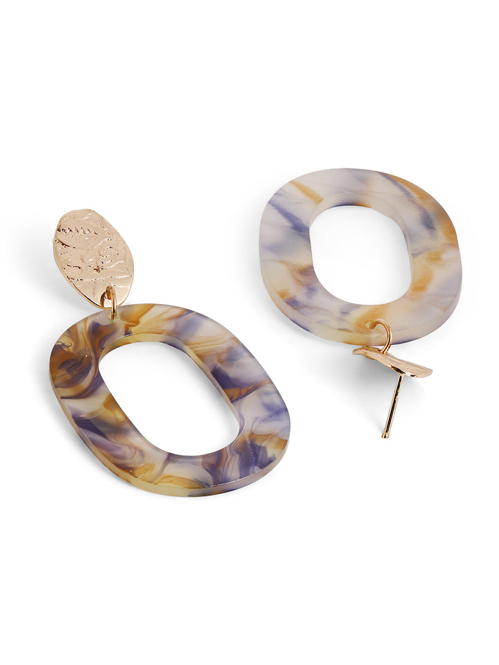Priyaasi Gold Plated Floral Drop Earrings