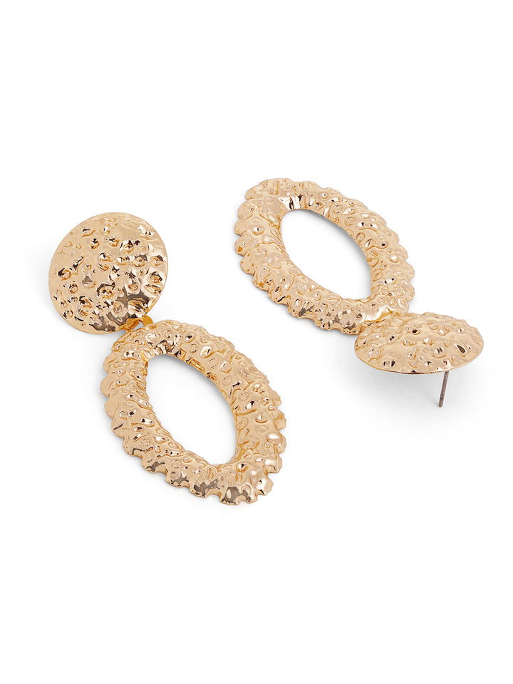 Priyaasi Gold Plated Brass Solid Drop Earrings