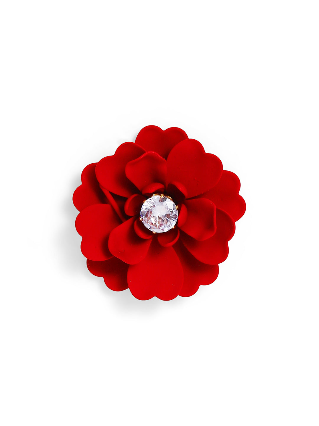 Priyaasi Red Floral Stud Earrings
