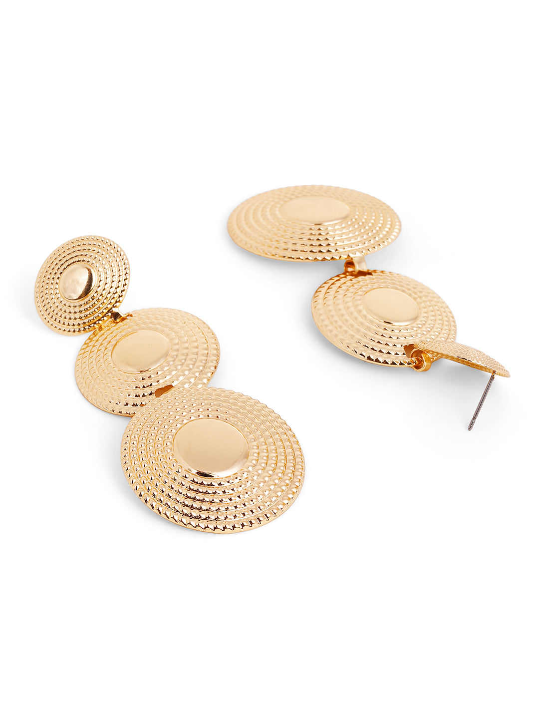 Priyaasi Gold Plated Brass Solid Drop Earrings