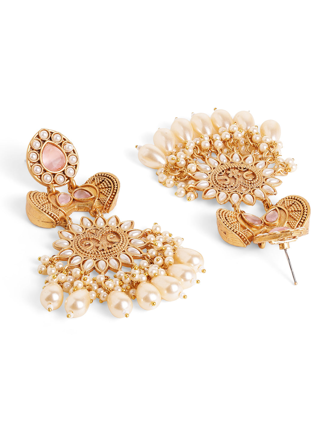 Priyaasi Gold Plated Kundan Drop Earrings