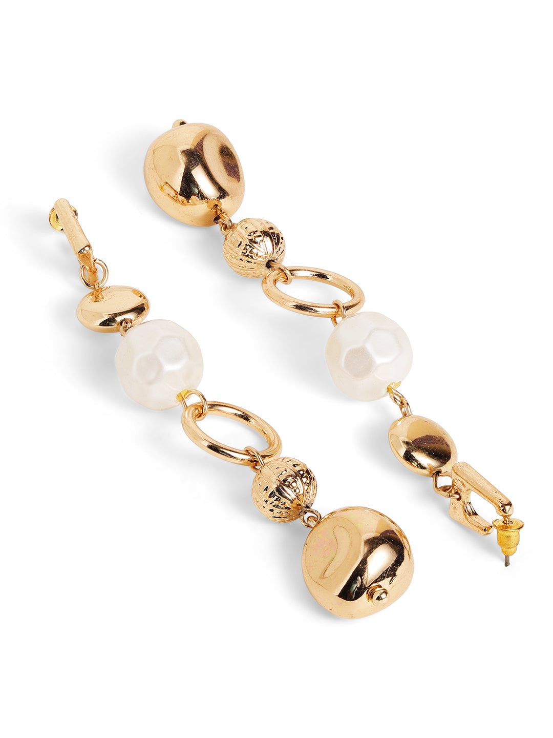 Priyaasi gold plated white drop earrings