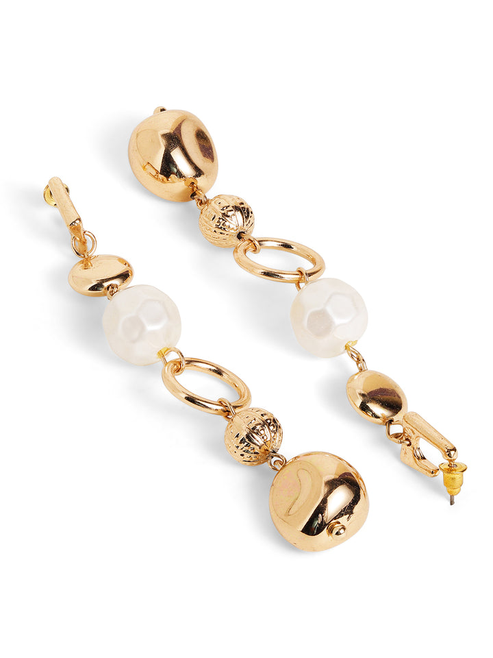 Priyaasi gold plated white drop earrings