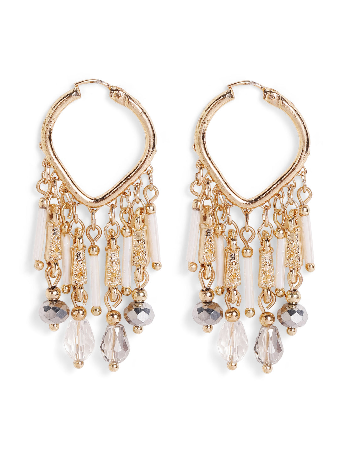 Priyaasi Gold Plated Beaded Drop Earrings