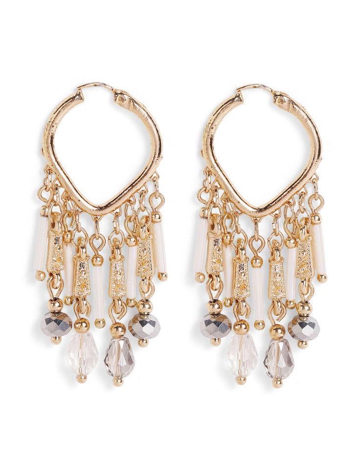 Priyaasi Gold Plated Beaded Drop Earrings