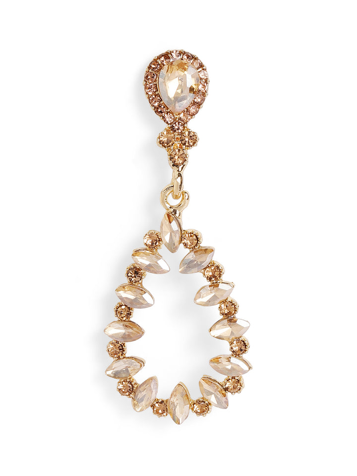 Priyaasi Gold Plated Crystal Drop Earrings