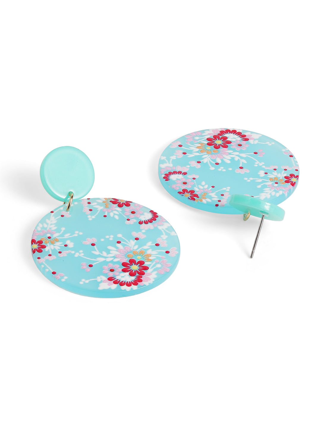 Priyaasi Blue Floral Drop Earrings