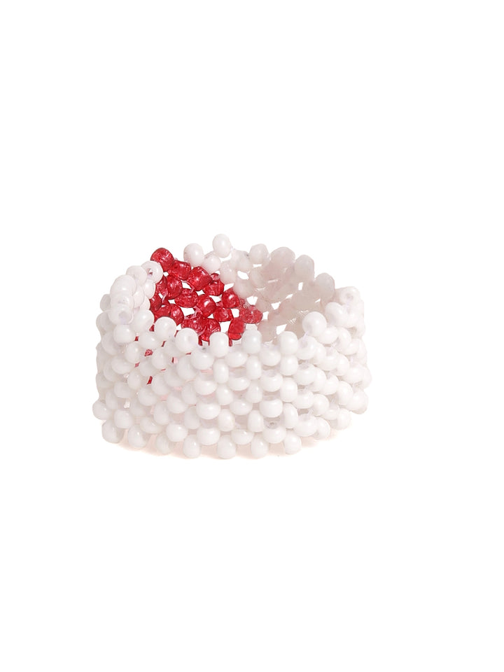 Priyaasi White Beaded Ring