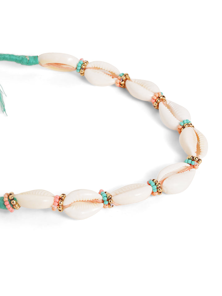 Priyaasi Multi colored white beaded necklace