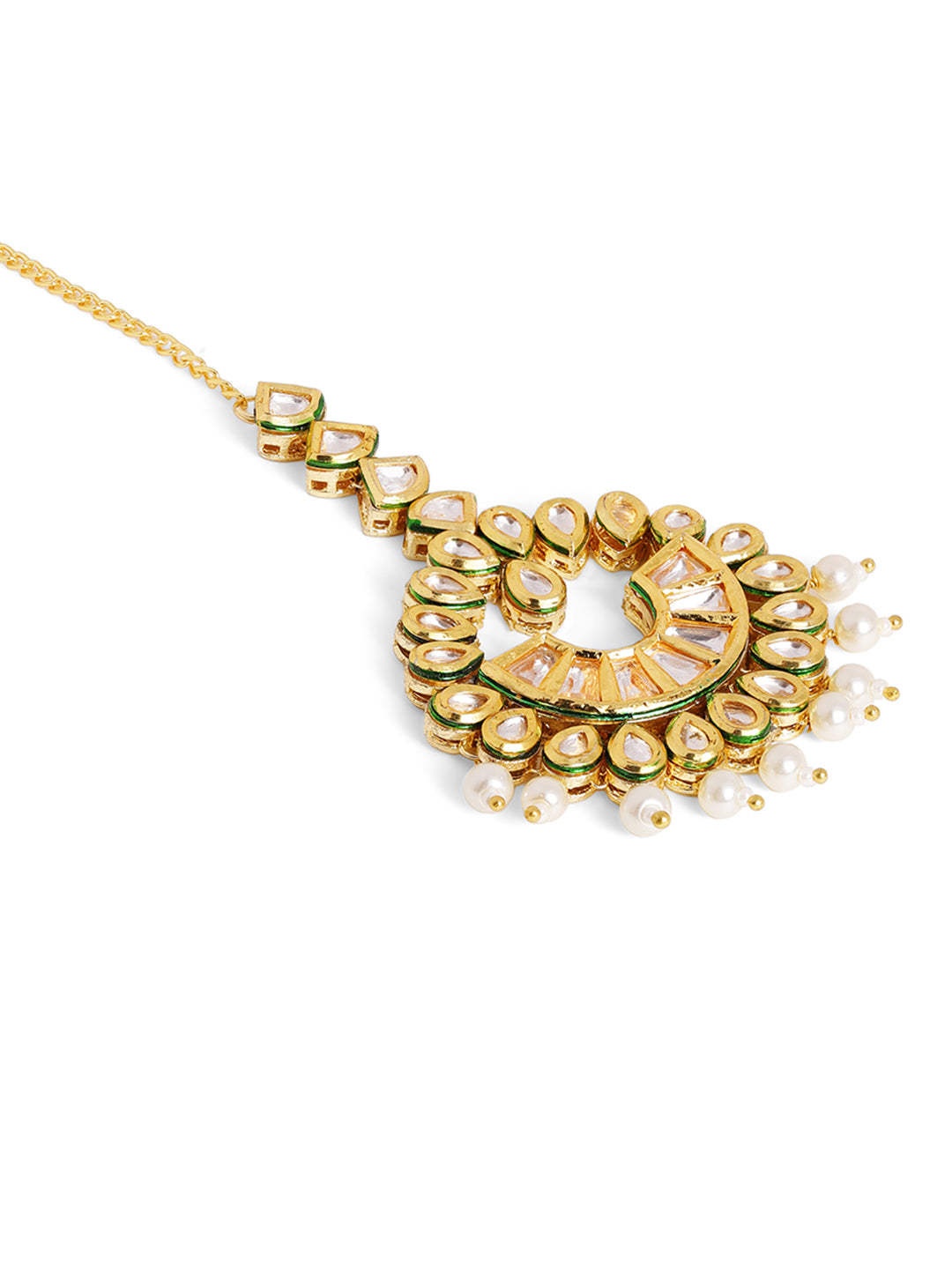 Priyaasi Gold Plated Kundan Chandbali Mangtika