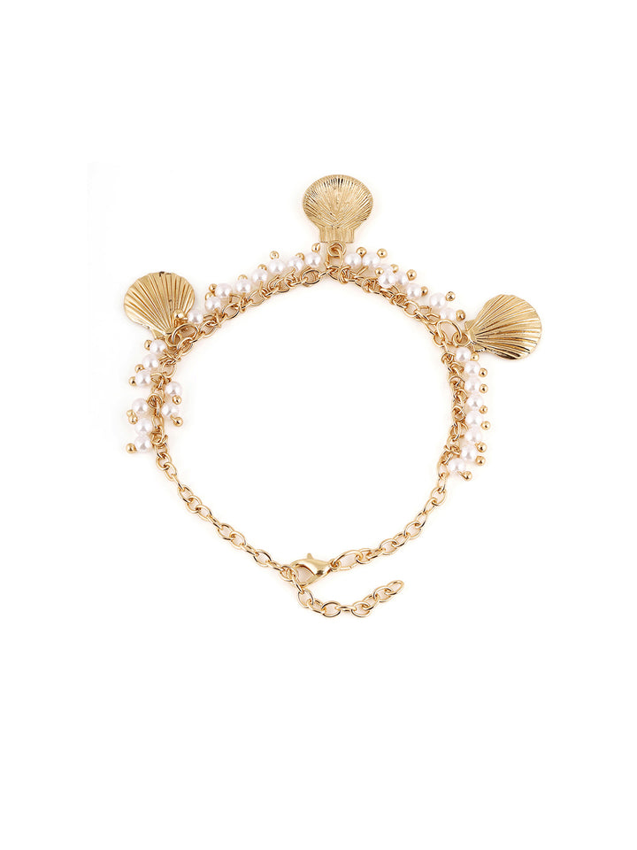 Priyaasi Gold Plated Pearl Contemporary Bracelet