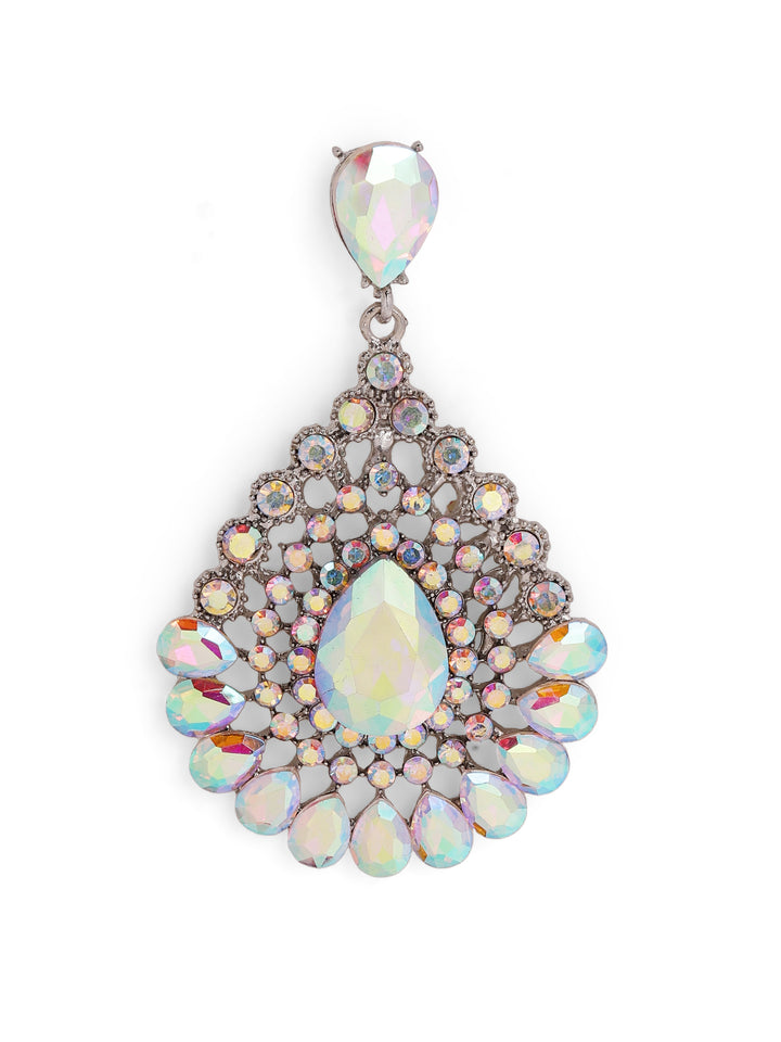 Priyaasi Silver Crystal Drop Earrings