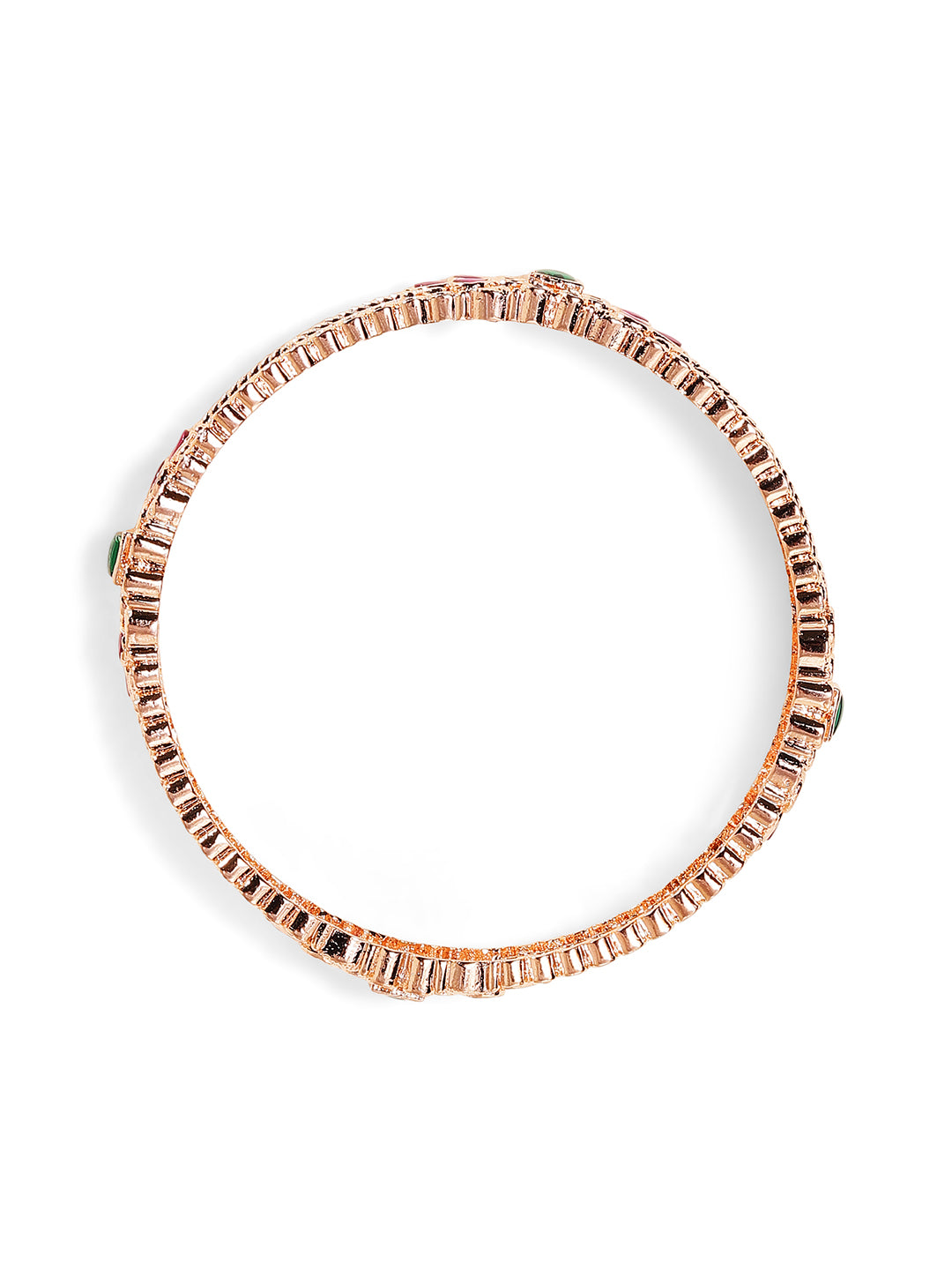 Priyaasi Gold Plated Multi-Color Emarld-Pink Bangles