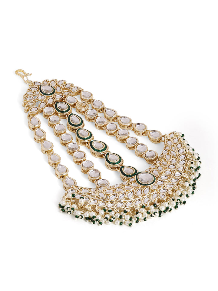 Priyaasi Gold Plated Kundan Chandbali Passa