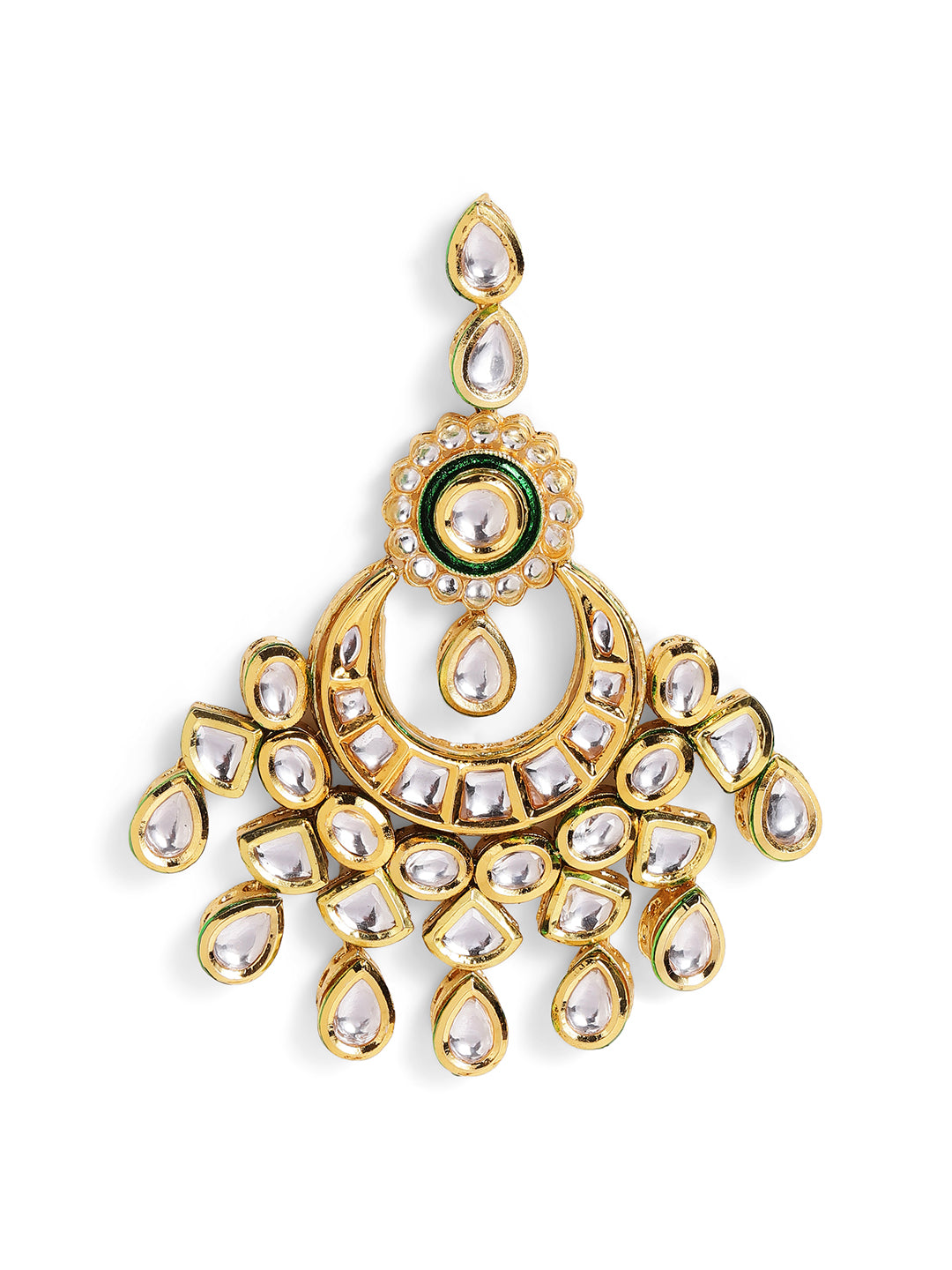 Priyaasi Gold Plated Kundan Chandbali Earrings