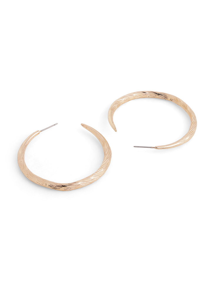Priyaasi Gold Plated Brass-solid Hoops Earrings