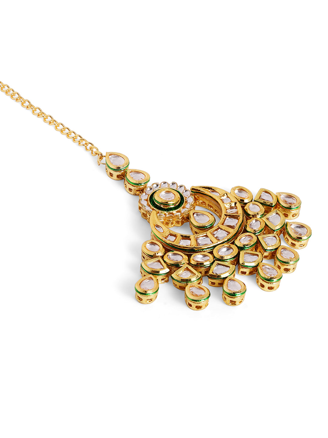 Priyaasi Gold Plated Kundan Chandbali Mangtika