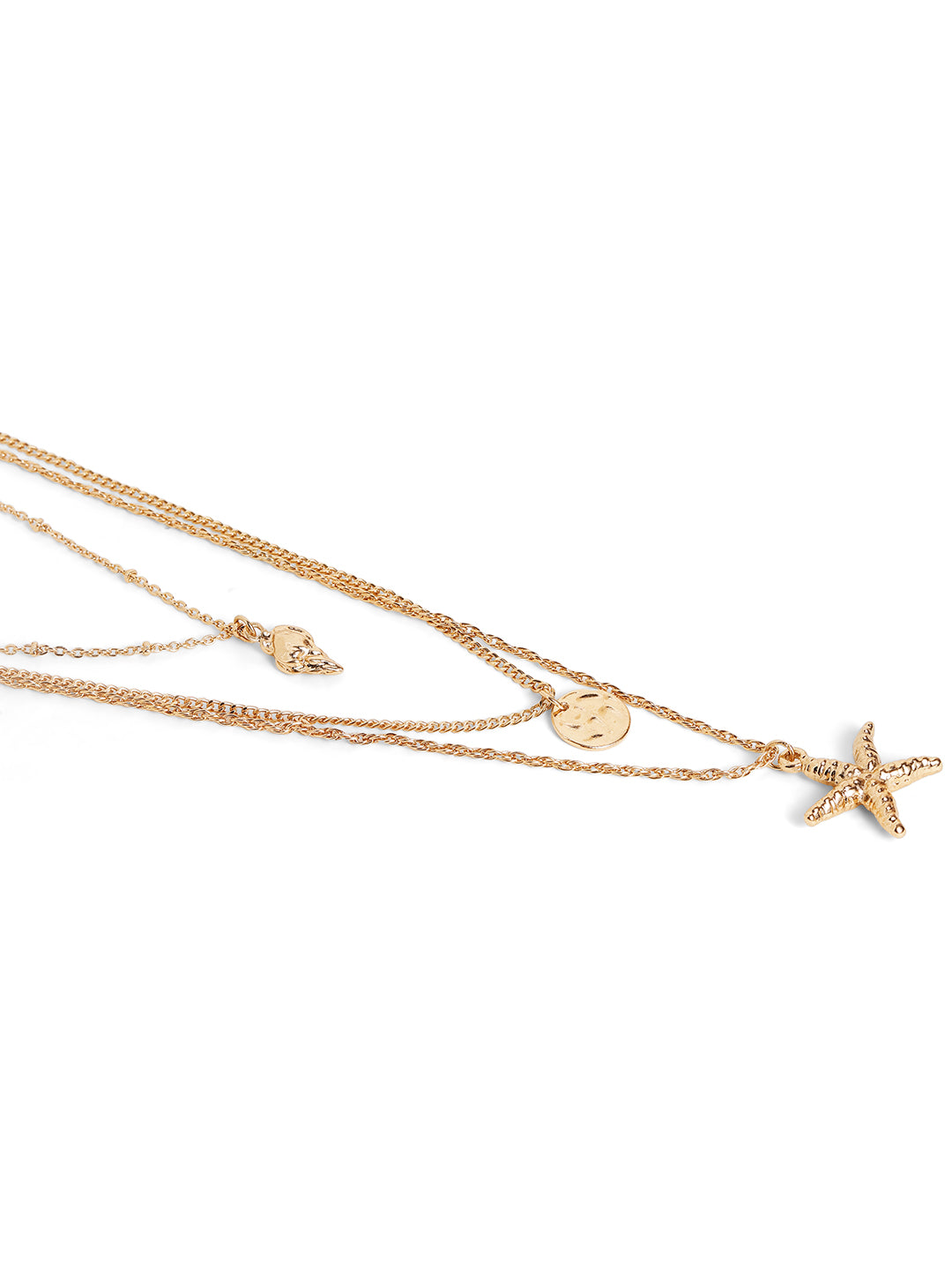 Priyaasi gold plated gold color 07 layer beaded necklace