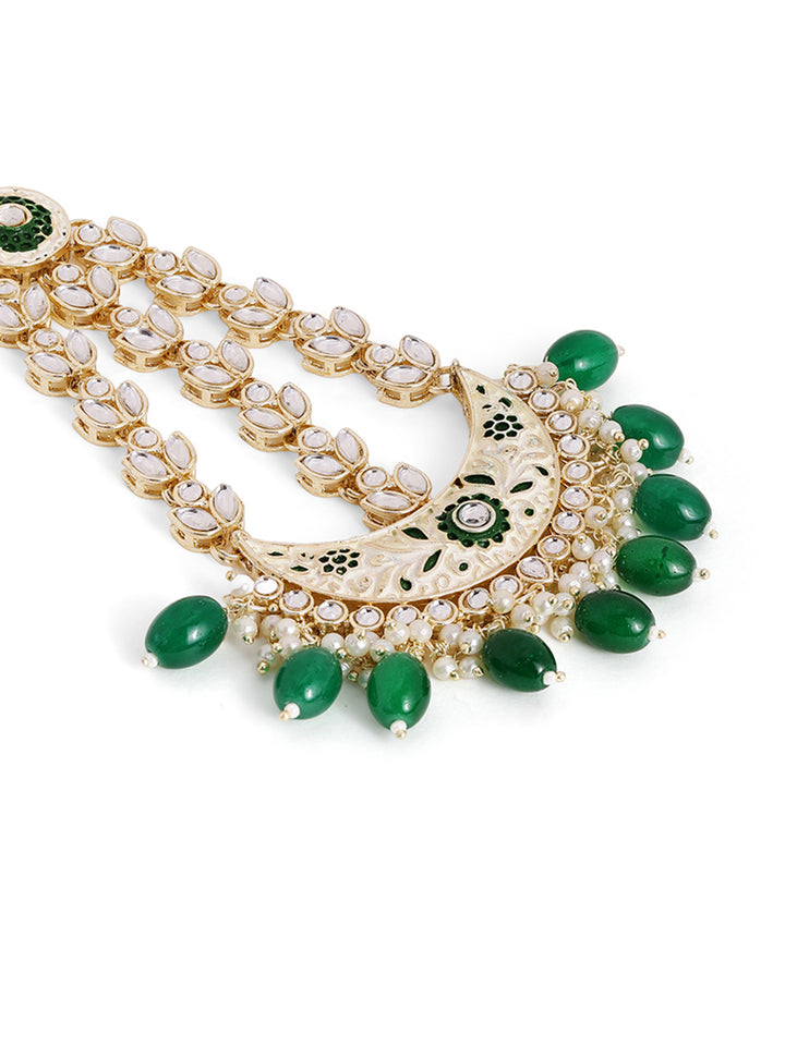 Priyaasi Gold Plated Kundan Chandbali Passa