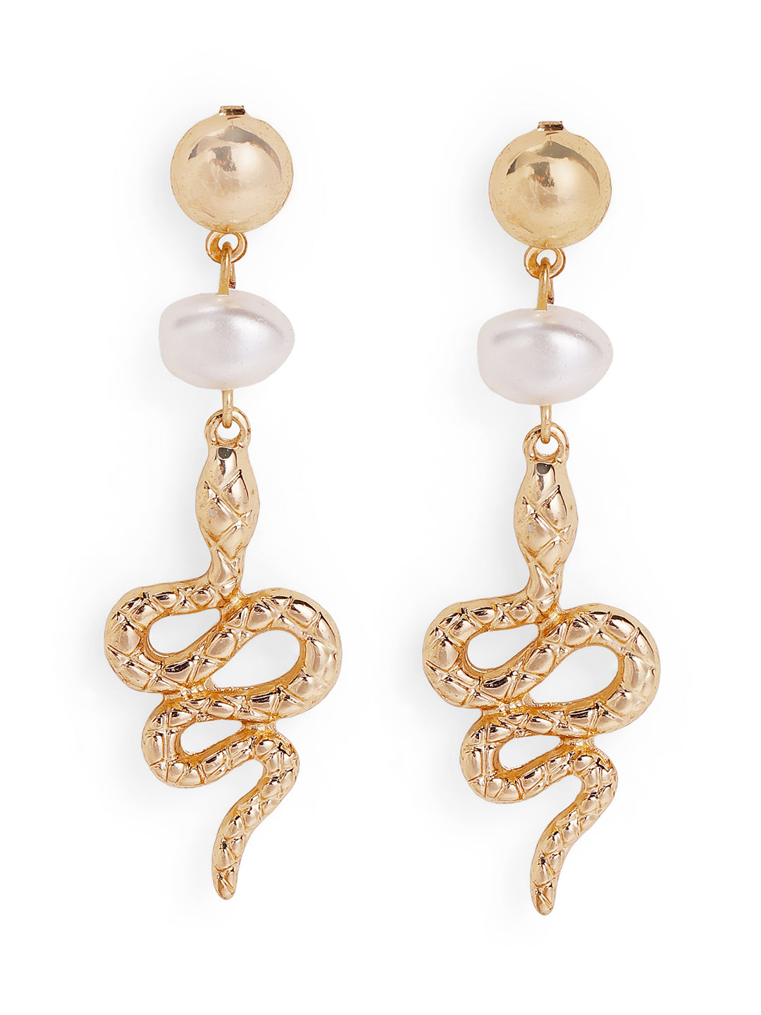 Priyaasi Gold Plated Brass-solid Pearls Earrings