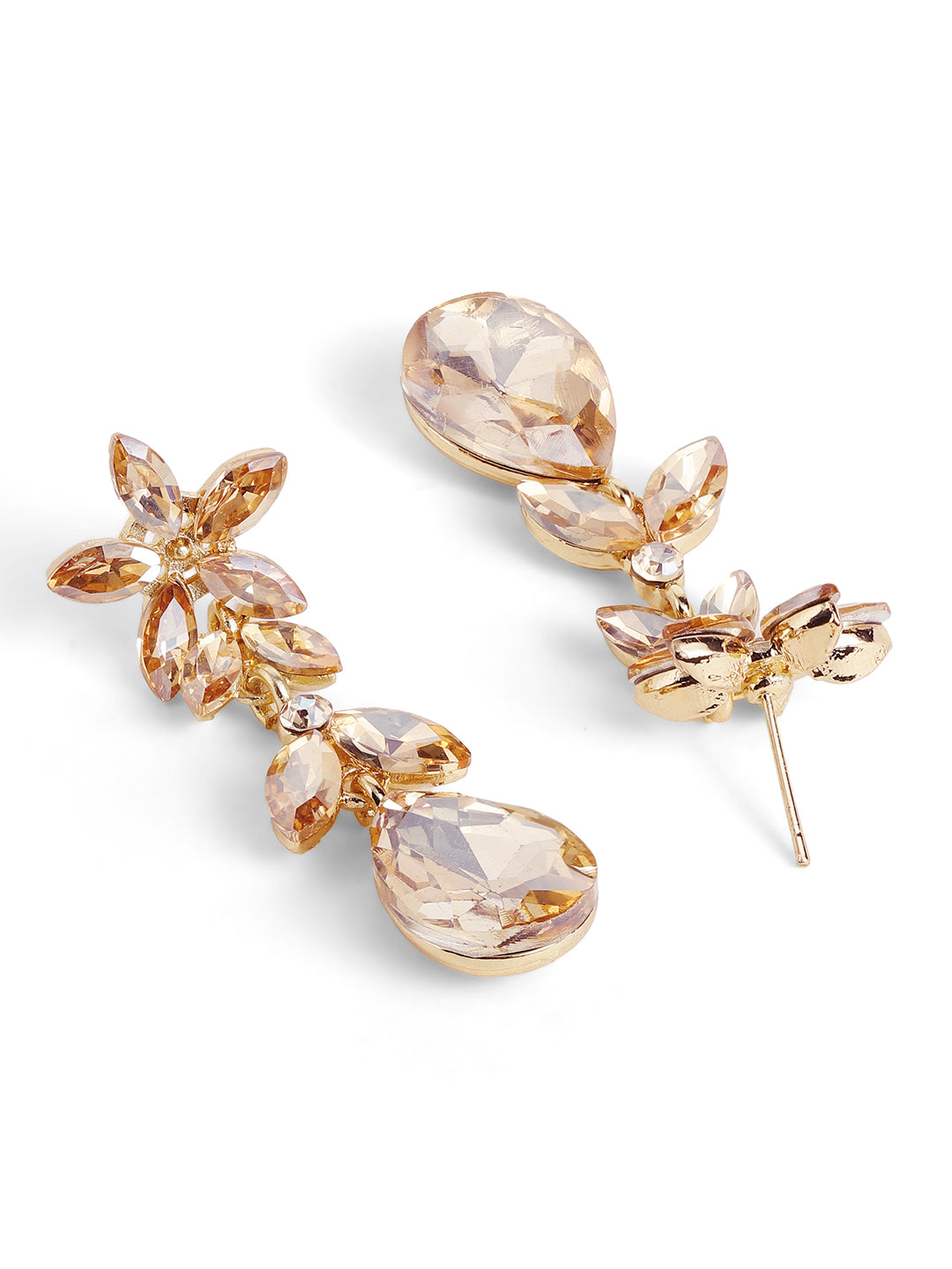Priyaasi Gold Plated Crystal Drop Earrings