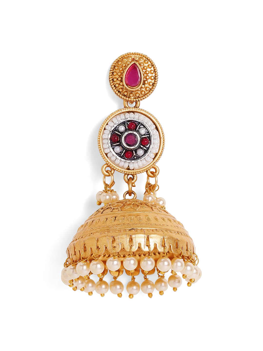Priyaasi Gold Plated Kundan Jhumka Earrings