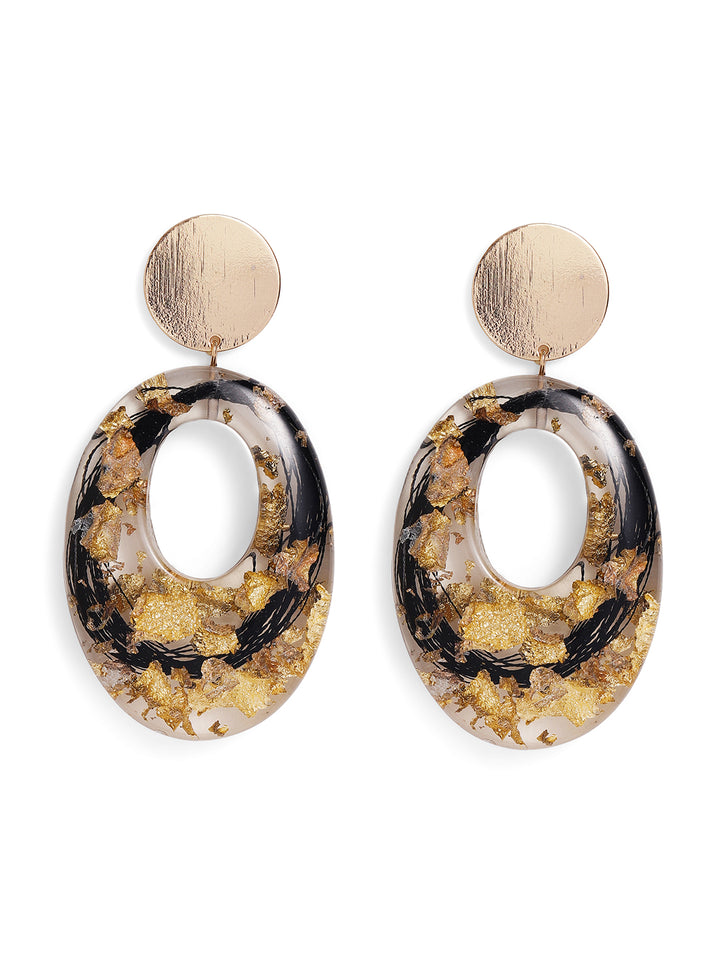 Priyaasi Gold Plated White Floral Drop Earrings
