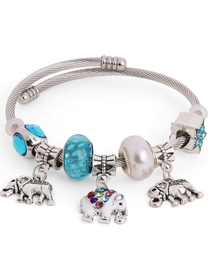 Priyaasi Multi-color Elephant Flora-Fauna Bracelet