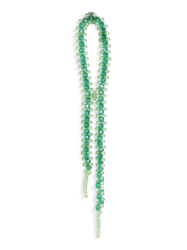 Priyaasi Green Beaded Dangle Earrings