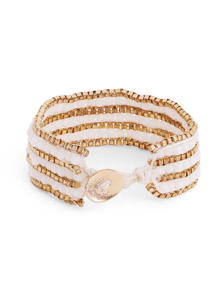 Priyaasi White Beaded Bracelet
