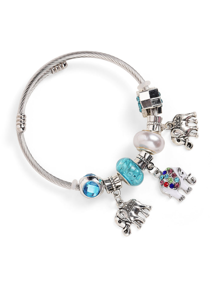 Priyaasi Multi-color Elephant Flora-Fauna Bracelet