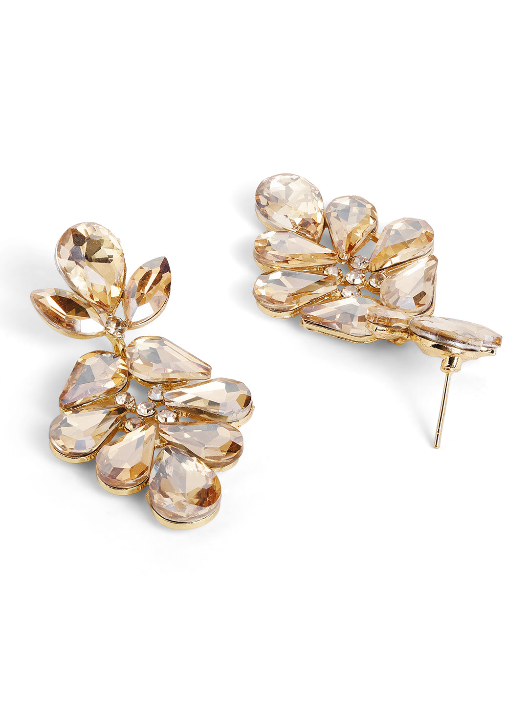 Priyaasi Gold Plated Crystal Drop Earrings