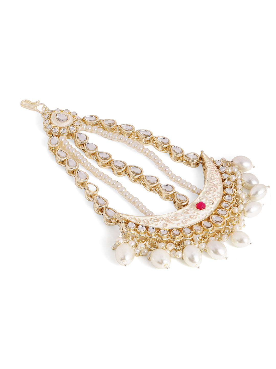 Priyaasi Gold Plated Kundan Chandbali Passa