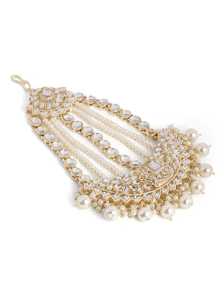 Priyaasi Gold Plated Kundan Chandbali Passa