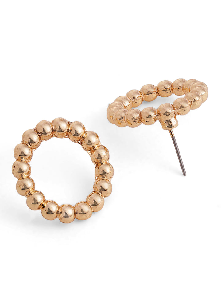 Priyaasi Gold Plated Brass-solid Stud Earrings