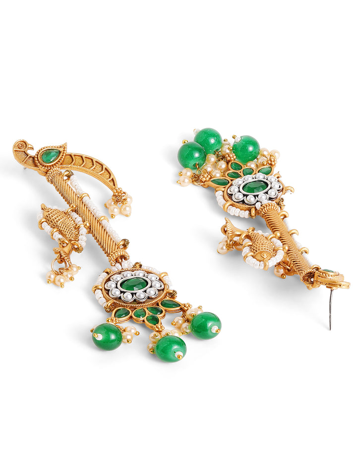 Priyaasi Gold Plated Kundan Dangle Earrings