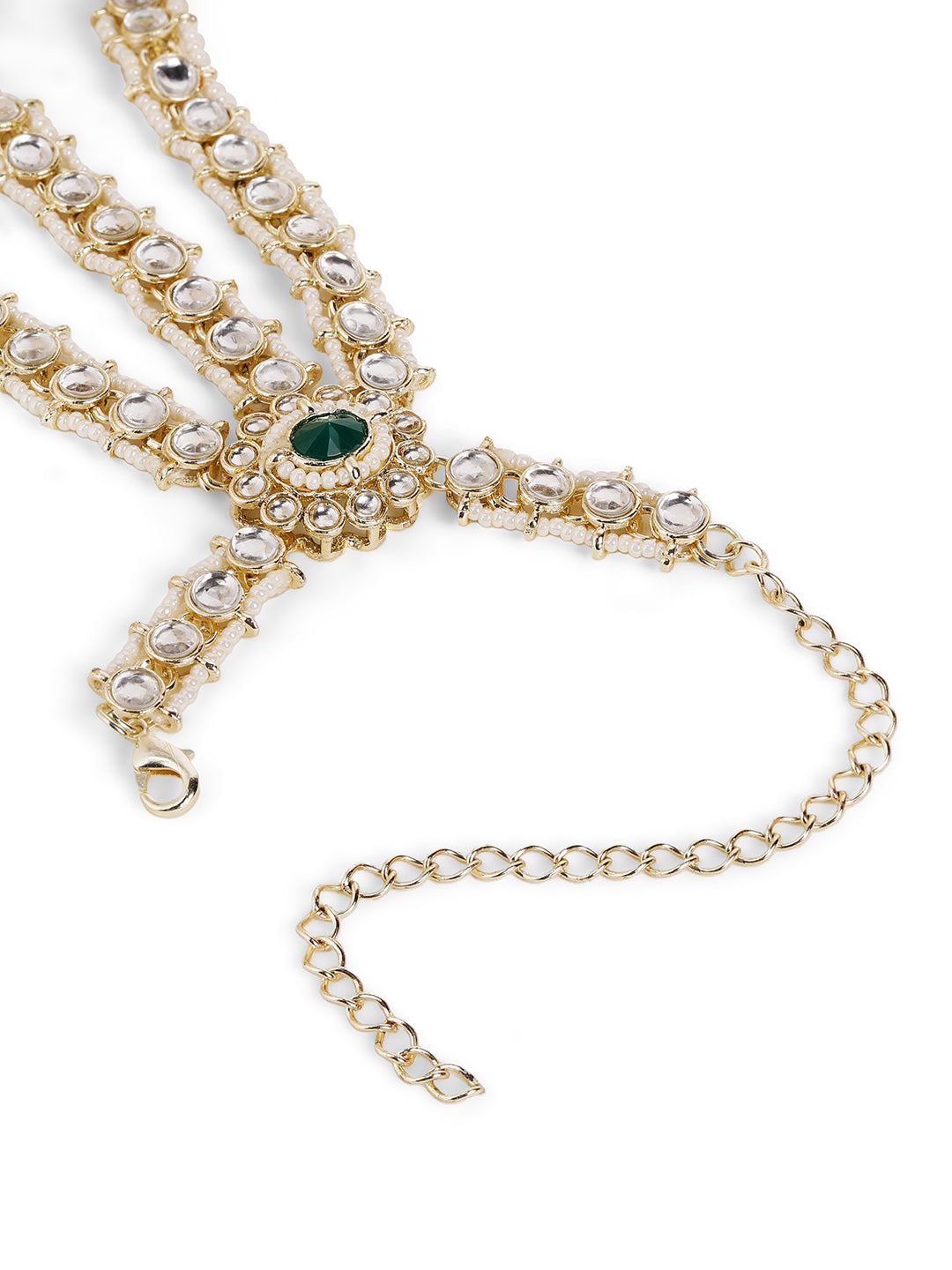 Priyaasi Gold Plated Kundan Hathphool