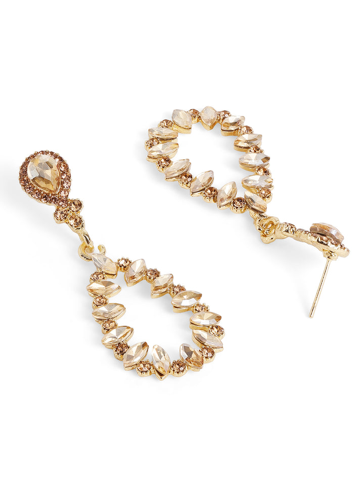 Priyaasi Gold Plated Crystal Drop Earrings