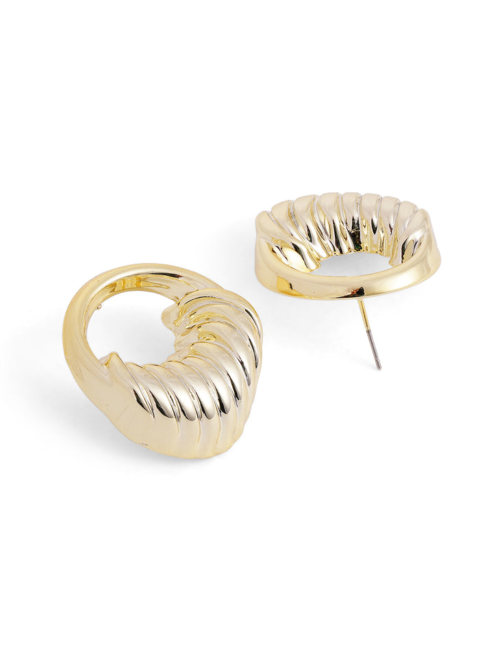 Priyaasi Gold Plated Brass Solid Stud Earrings