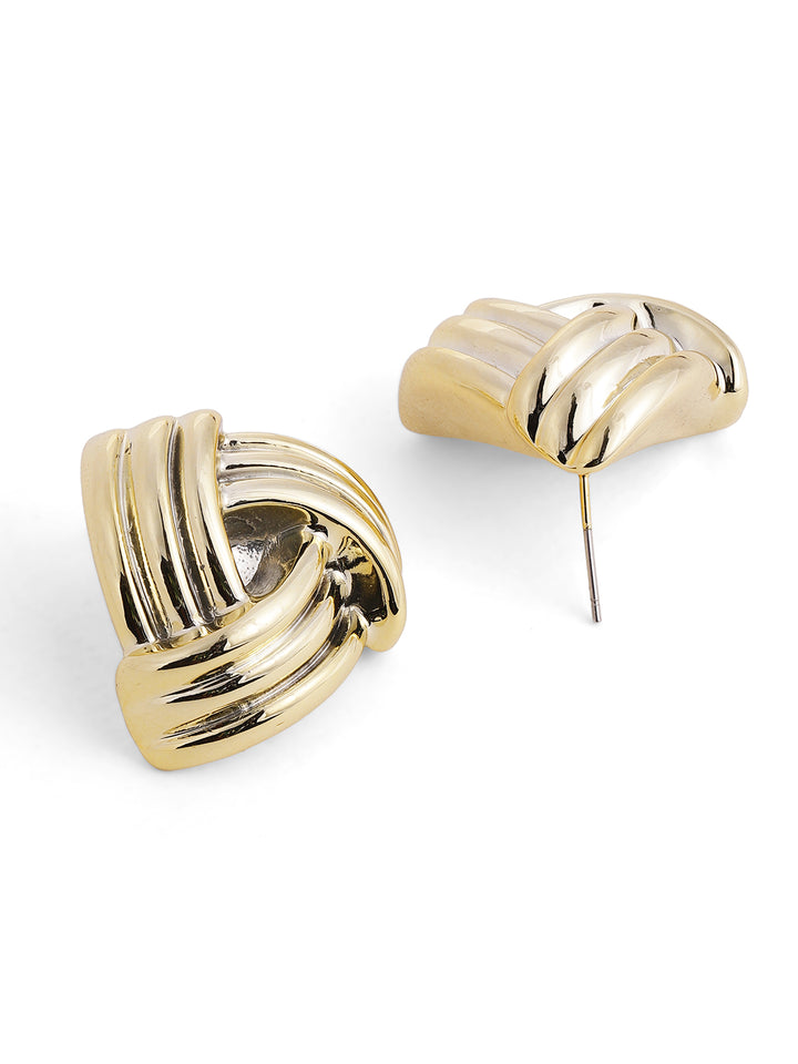 Priyaasi Gold Plated Brass Solid Stud Earrings