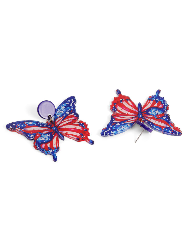 Priyaasi Blue Butterfly Drop Earrings