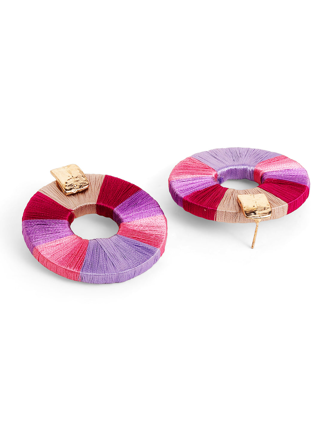 Priyaasi Pink Beaded Drop Earrings