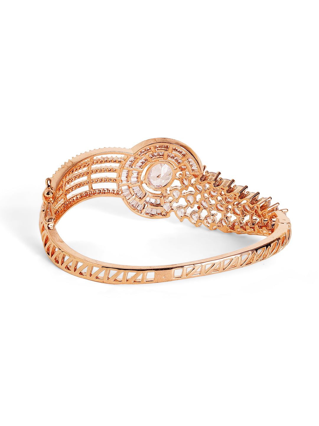 Priyaasi Rose Gold Plated American Diamond Crystal Bracelet