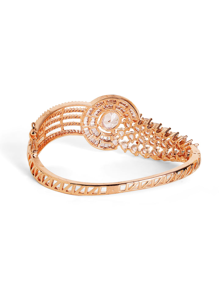 Priyaasi Rose Gold Plated American Diamond Crystal Bracelet