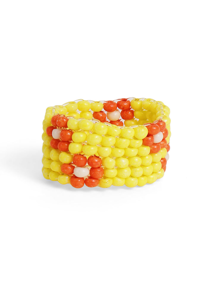 Priyaasi Yellow Beaded Ring