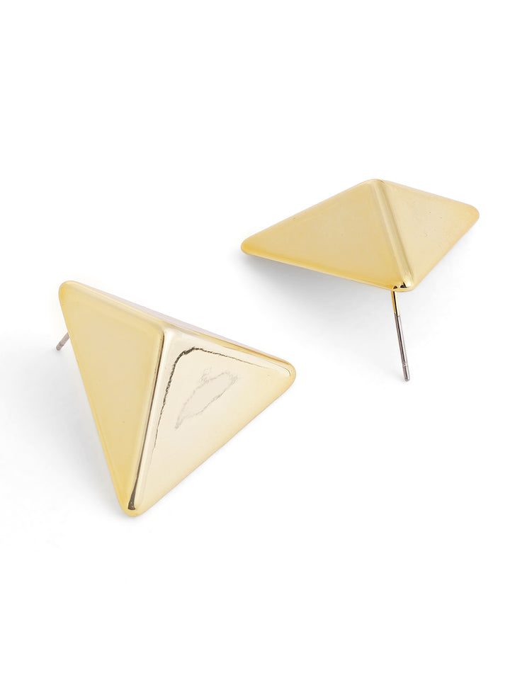 Priyaasi Gold Plated Brass Solid Stud Earrings